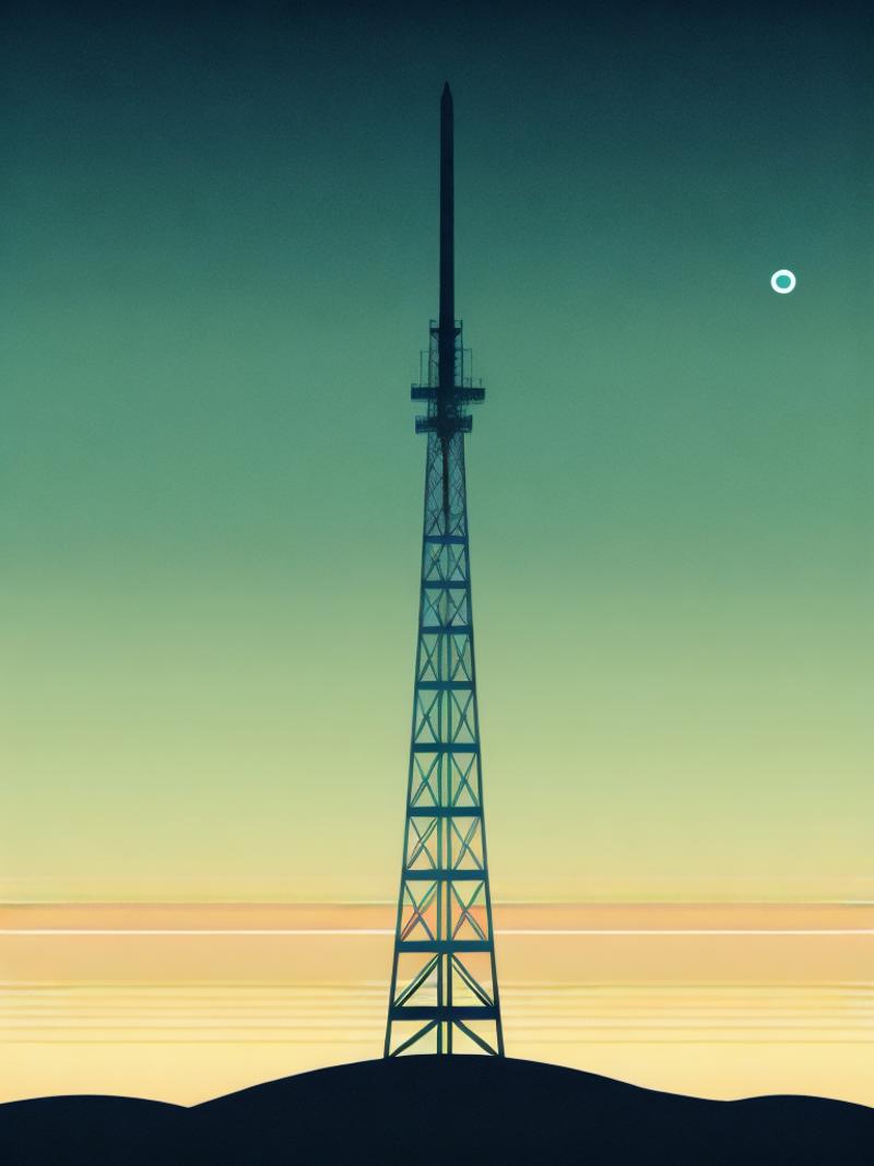 00756-1262166143-an illustration of a radio tower in the middle of a desert with the sun in the background by Olly Moss.png